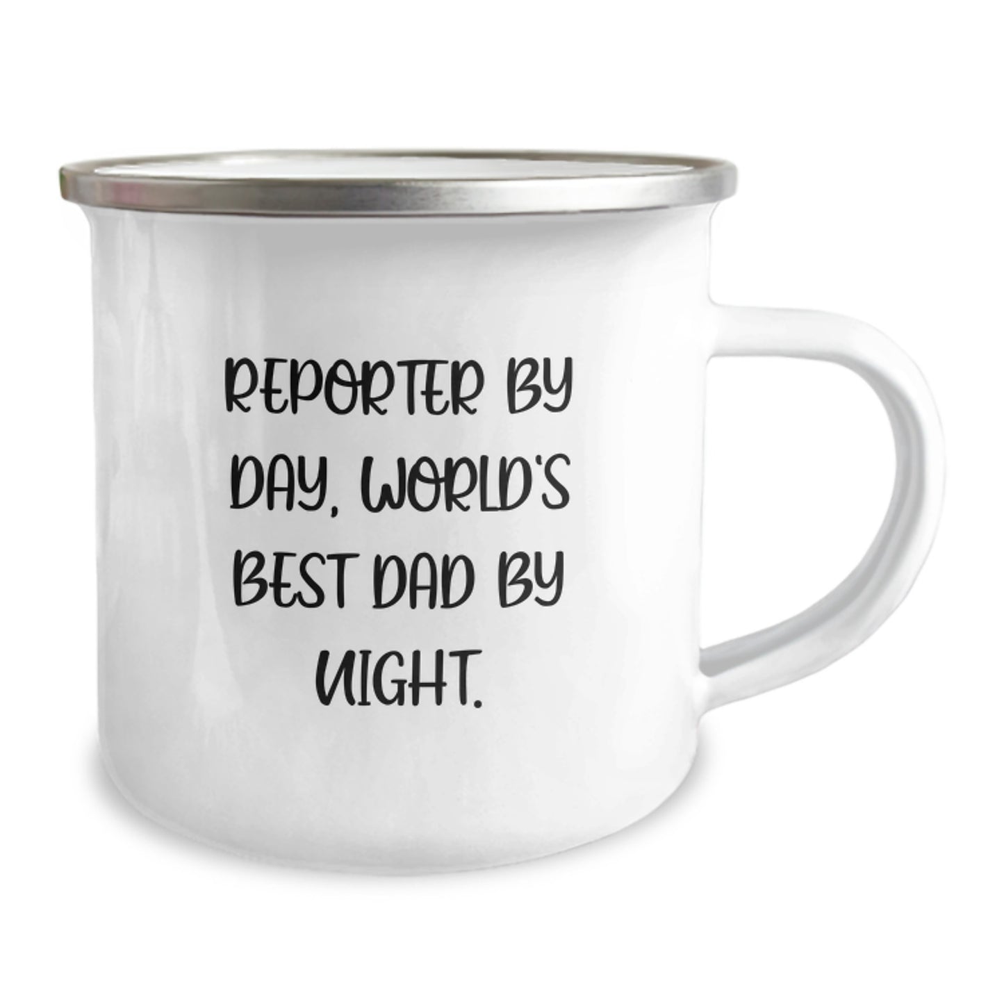 Reporter By Day, World's Best Dad By Night - Funny Camping Mug Gifts for Men, Unique Christmas Unique Gifts from Dad to Reporter - Image 2
