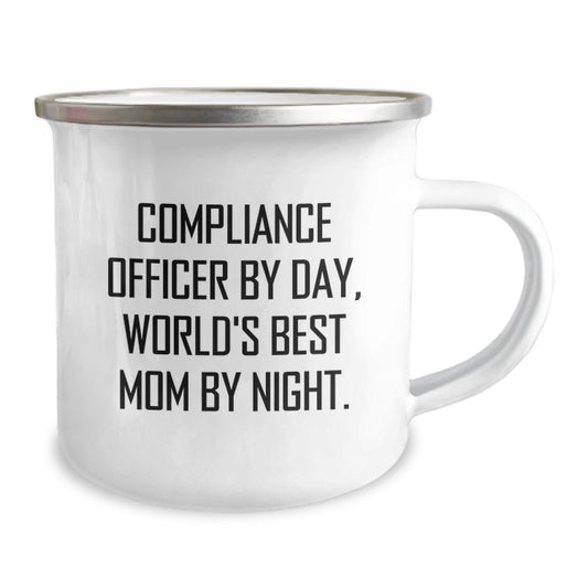 Compliance Officer Gifts from Mom, Camping Mug for Compliance Officer By Day, World's Best Mom By Night., Funny Birthday Unique Gifts - Image 2