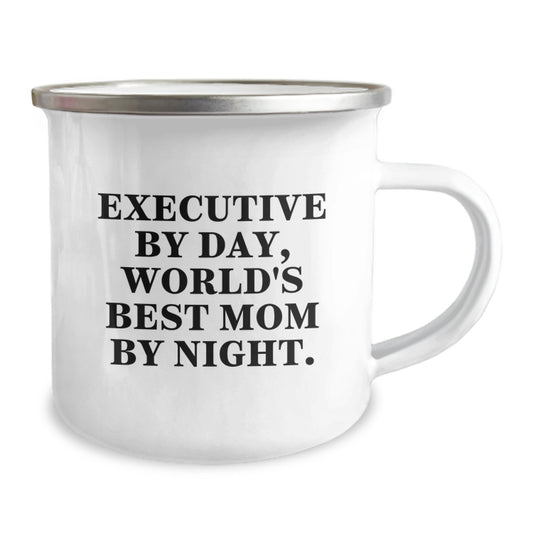 Funny Executive Gifts for Christmas - Camping Mug for Dad Mom Husband Wife Friends Family - Executive By Day World's Best Mom By Night - Image 2