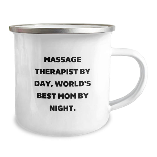 Gifts for Massage Therapist - Funny Camping Mug, Perfect for Massage Therapist By Day, World's Best Mom By Night, Birthday Unique Gifts from Family - Image 2