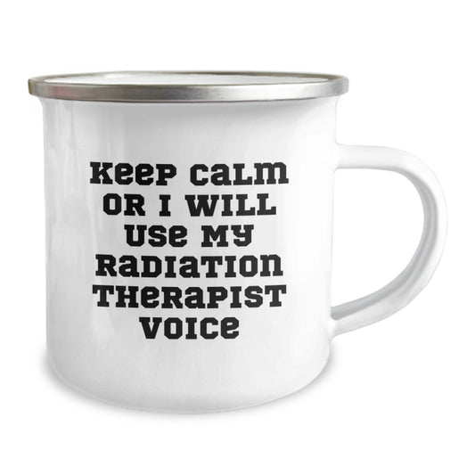 Funny Radiation Therapist Gifts for Women, Keep Calm Or I Will Use My Radiation Therapist Voice, Unique Christmas Unique Gifts from Friends to Family - Image 2