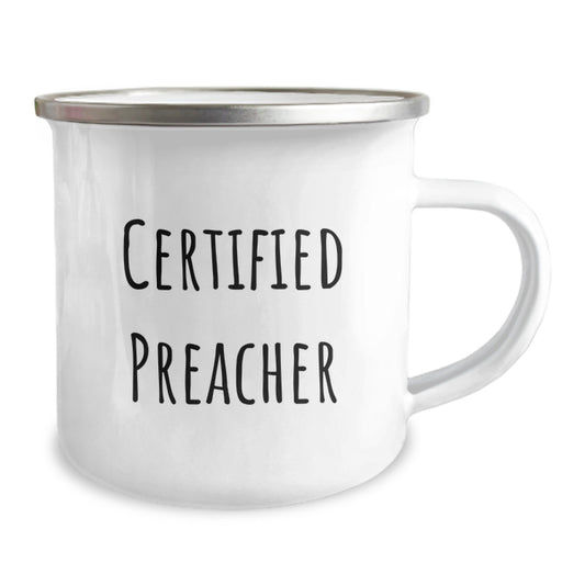 Funny Preacher Birthday Camping Mug Gifts from Friends to Preacher, Inspirational Quote on Stainless Steel with Enamel Finish - Image 2