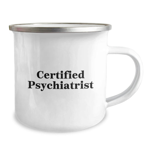 Funny Psychiatrist Gifts from Friends for Birthday - Camping Mug with Inspirational Quote, 12 oz Stainless Steel with Enamel Finish, Perfect for Psychiatrist Enthusiasts - Image 2