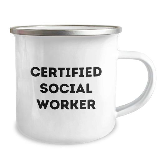 Funny Social Worker Gifts from Friends, Inspirational Quote on Camping Mug for Social Worker's Birthday - Image 2
