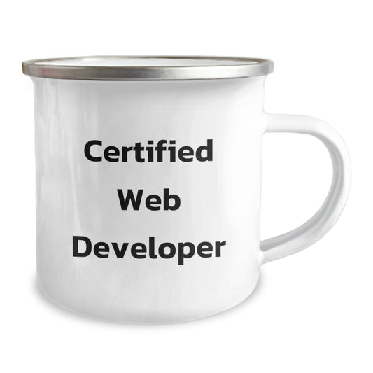 Funny Certified Web Developer Gifts from Friends, Unique Birthday Unique Gifts for Web Developer, Camping Mug - Image 2