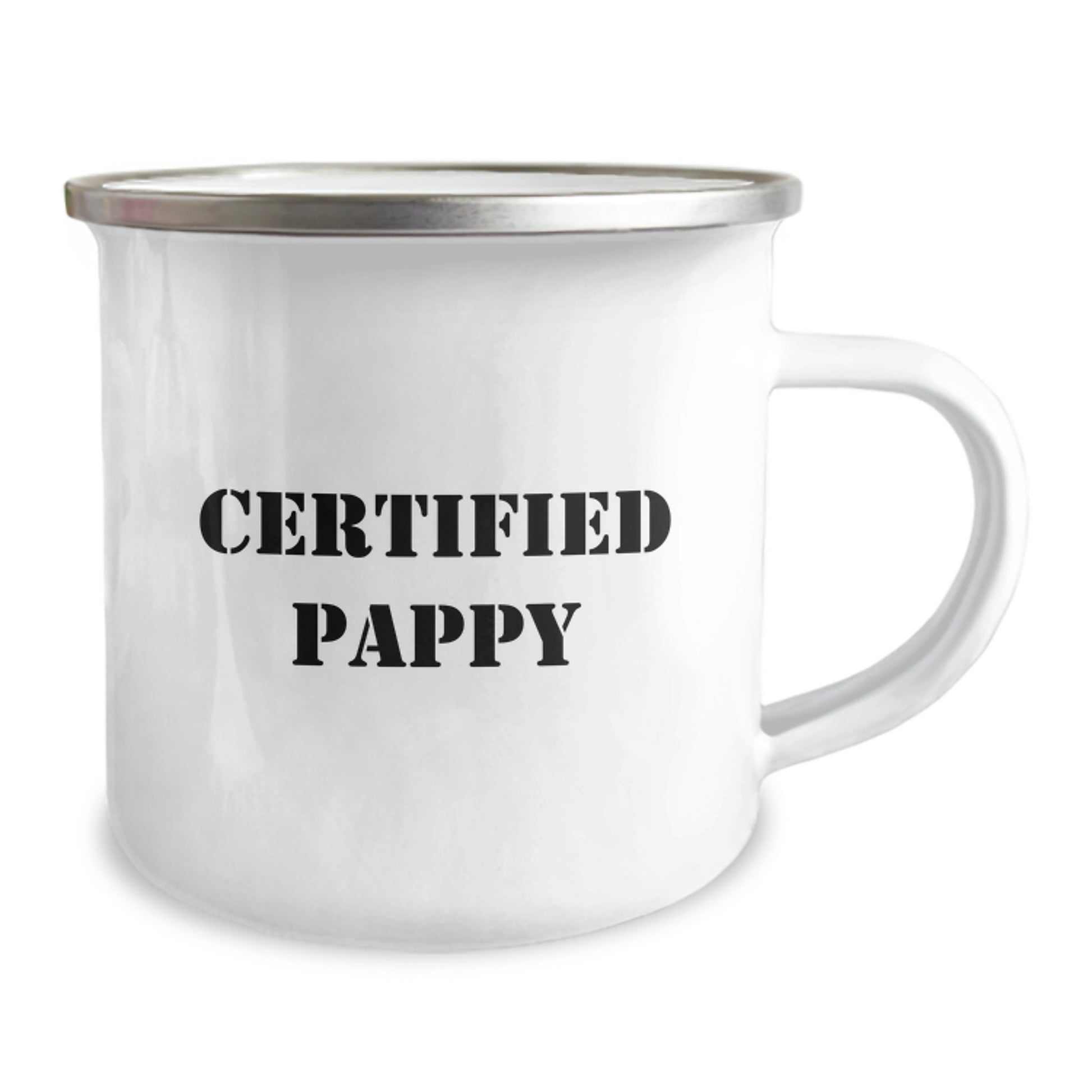 Funny Pappy Gifts from Friends for Men Camping Mug, Certified Pappy Quote, 12 oz Stainless Steel with Enamel Finish, Perfect Graduation Unique Gifts - Image 2