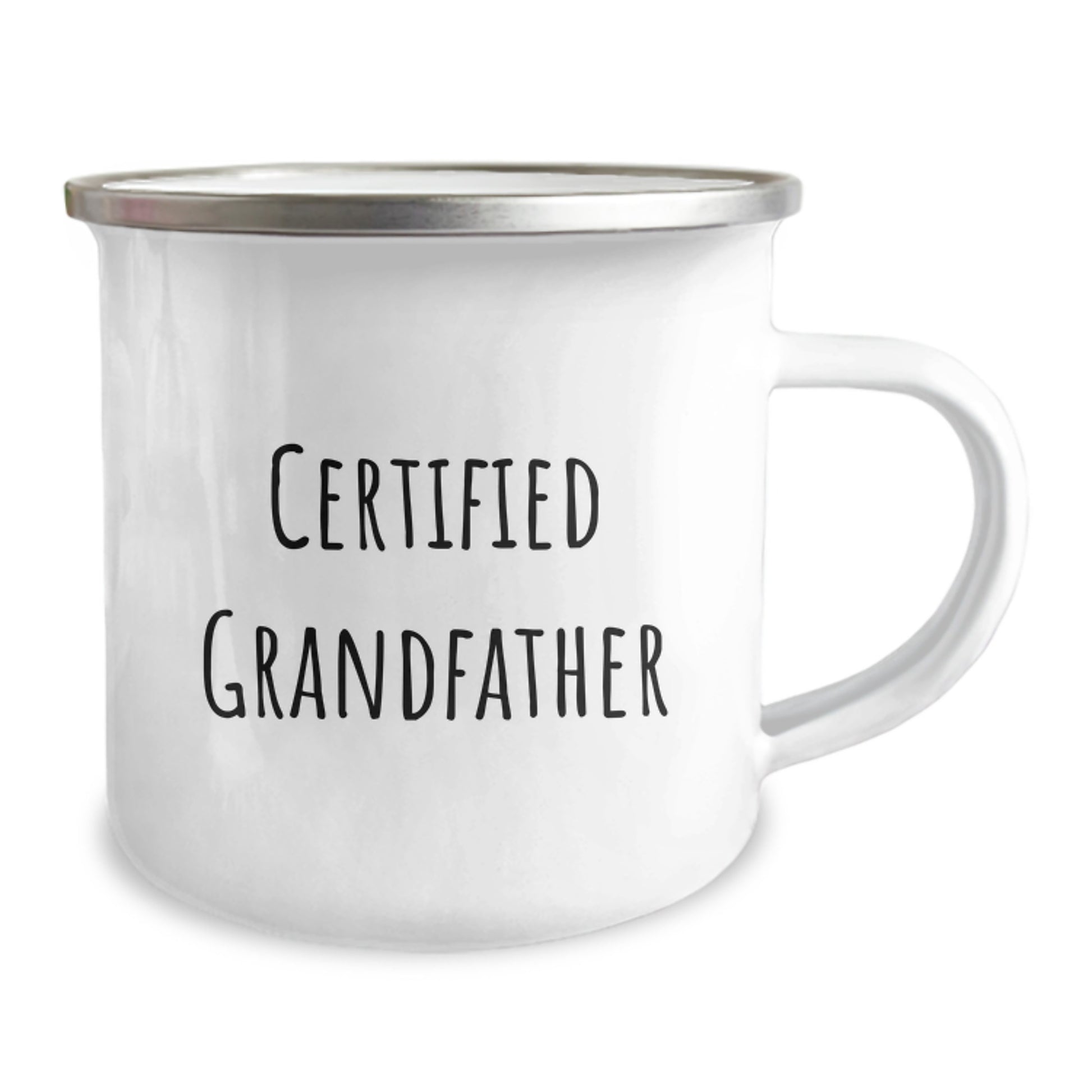Funny Grandfather Camping Mug, Gifts from Grandpa, Graduation Unique Gifts for Grandfather, 'Certified Grandfather' Quote, 12 oz Stainless Steel - Image 2
