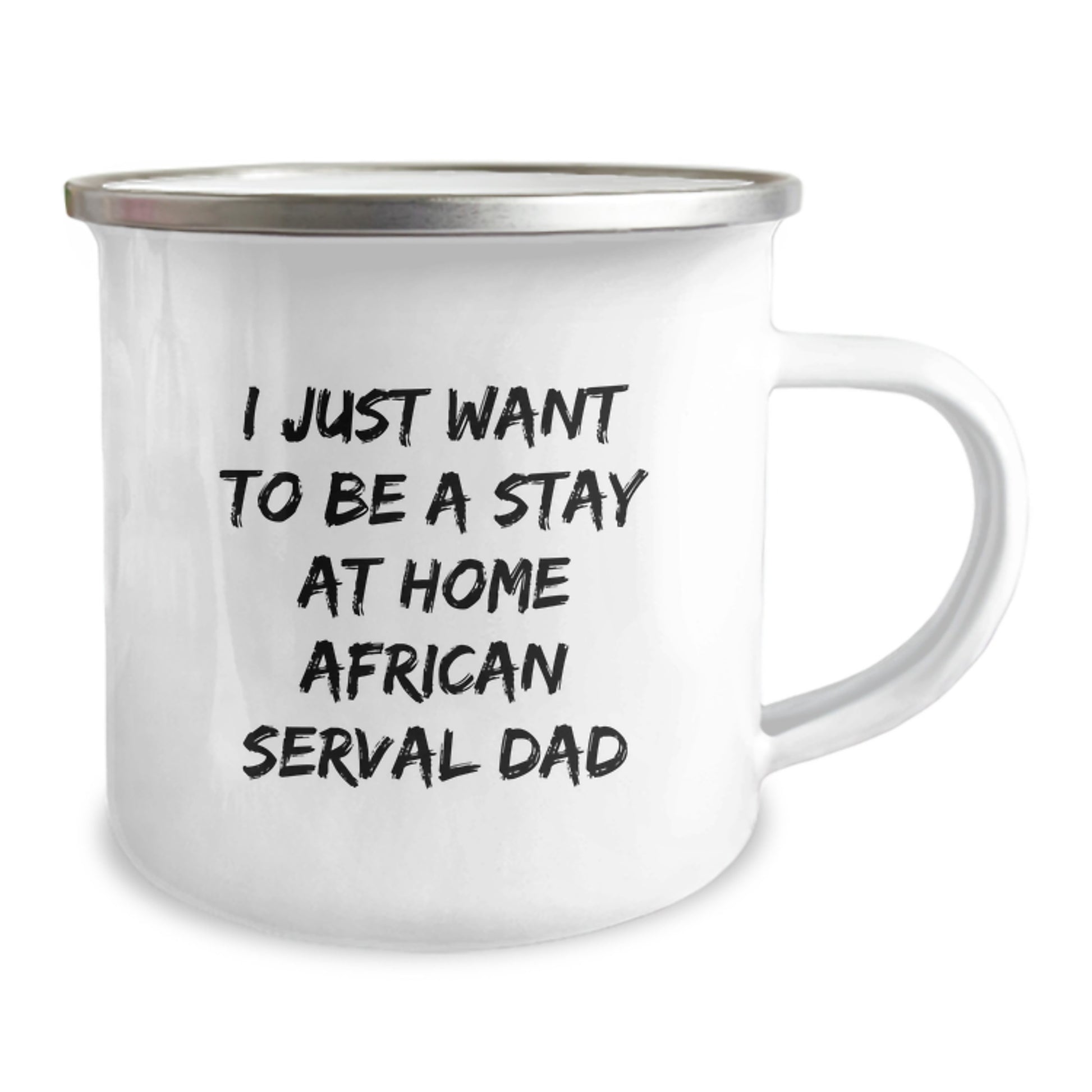 African Serval Cat Gifts, Funny Camping Mug for Men, Gifts from Dad, I Just Want to Be a Stay at Home African Serval Cat, Unique Graduation Gifts for Him - Image 2