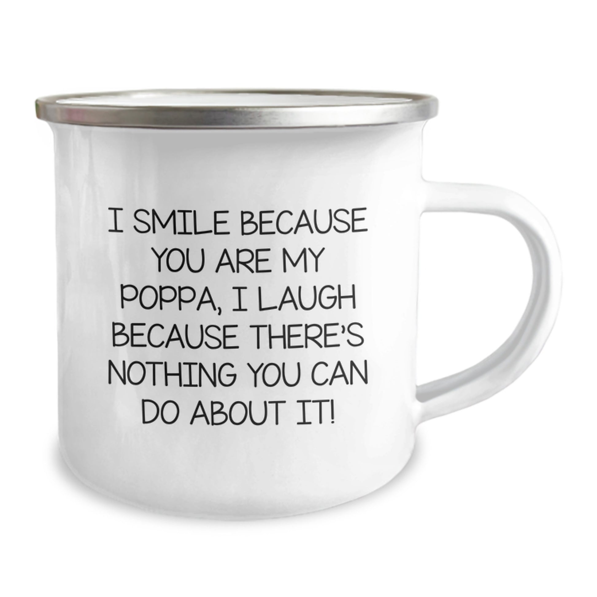 Funny Poppa Gifts from Family Members Christmas Unique Mugs for Poppa Stainless Steel Camping Mugs with I Smile Because You Are My Poppa Quote - Image 2