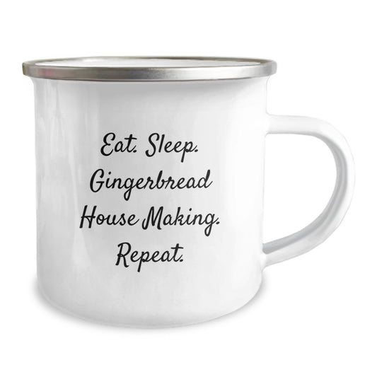 Gingerbread House Making Enthusiasts Gifts from Family Friends Unique Graduation Gifts with Camping Mug Eat. Sleep. Gingerbread House Making. Repeat. - Image 2
