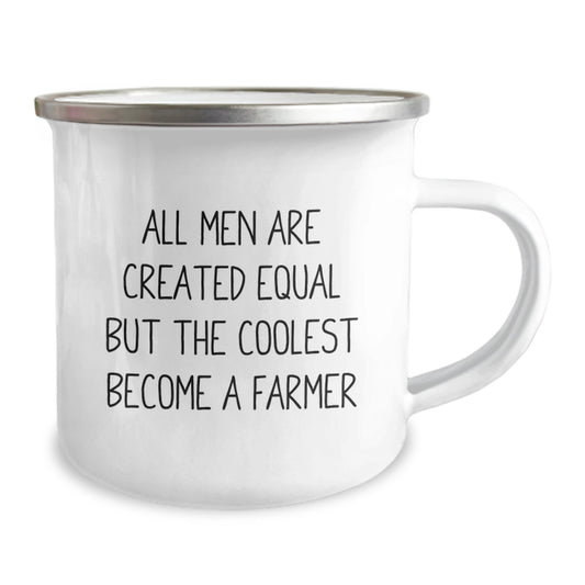 Farmer Keepsake Camping Mug for Him Birthday Gift All Men Are Created - Image 2