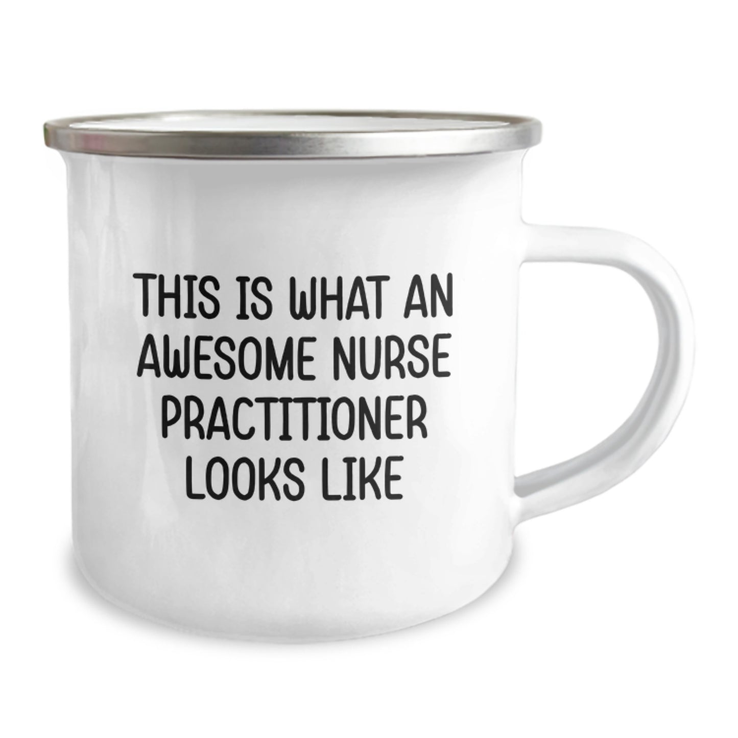 Funny Nurse Practitioner Gifts from Friends, Unique Graduation Presents for Her, This Is What an Awesome Nurse Practitioner Looks Like, Camping Mug - Image 2