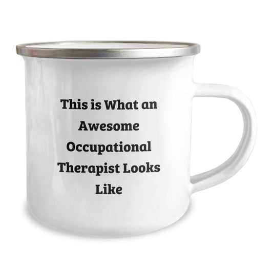Occupational Therapist Gifts from Friends - Inspirational Quote, 12 oz Camping Mug for Graduation, 'This Is What An Awesome Occupational Therapist Looks Like' - Gifts for Occupational Therapist - Image 2