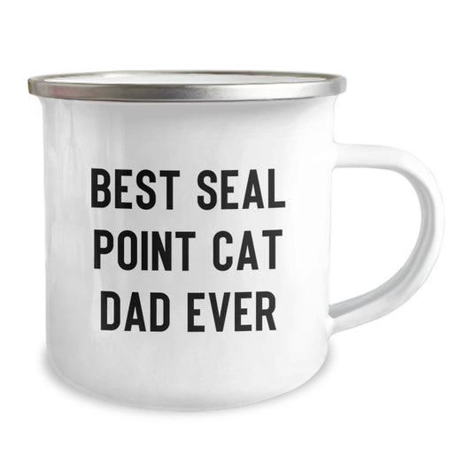 Funny Seal Point Cat Dad Ever Gifts from Friends and Family - Seal Point Cat Lover's Birthday Unique Gifts - Camping Mug for Seal Point Cat Enthusiasts - Image 2