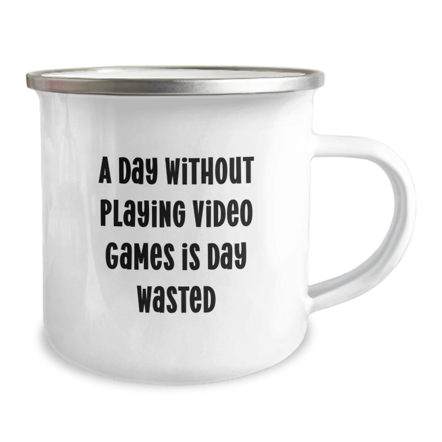 Playing Video Games Lover Gifts from Friends, Funny Birthday Unique Gifts for Him, A Day Without Playing Video Games Is Day Wasted, Camping Mug - Image 2