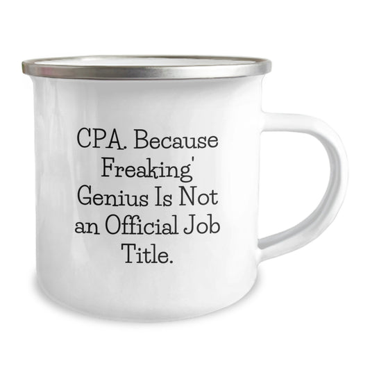 Funny CPA Gifts for Men Christmas Unique Mugs Gifts from Friends to the Cpa Because Freaking genius Is Not An Official Job Title. - Image 2