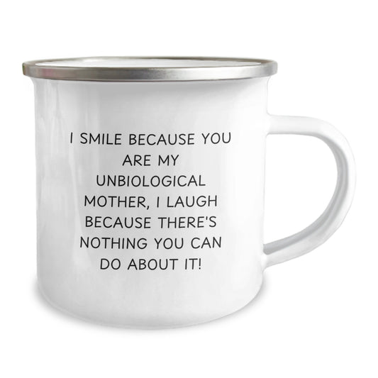 Funny Unbiological Mother Gifts for Her, I Smile Because You Are My Unbiological Mother, Unique Christmas Unique Gifts from Family - Image 2