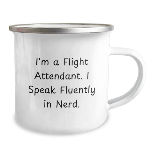Funny Gifts from Friends for Flight Attendant Love - I'm A Flight Attendant. I Speak Fluently In genius. - Christmas Unique Mugs - Image 2