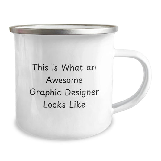 Funny Graphic Designer Gifts from Friends - This Is What An Awesome Graphic Designer Looks Like Camping Mug for Graduation - Image 2