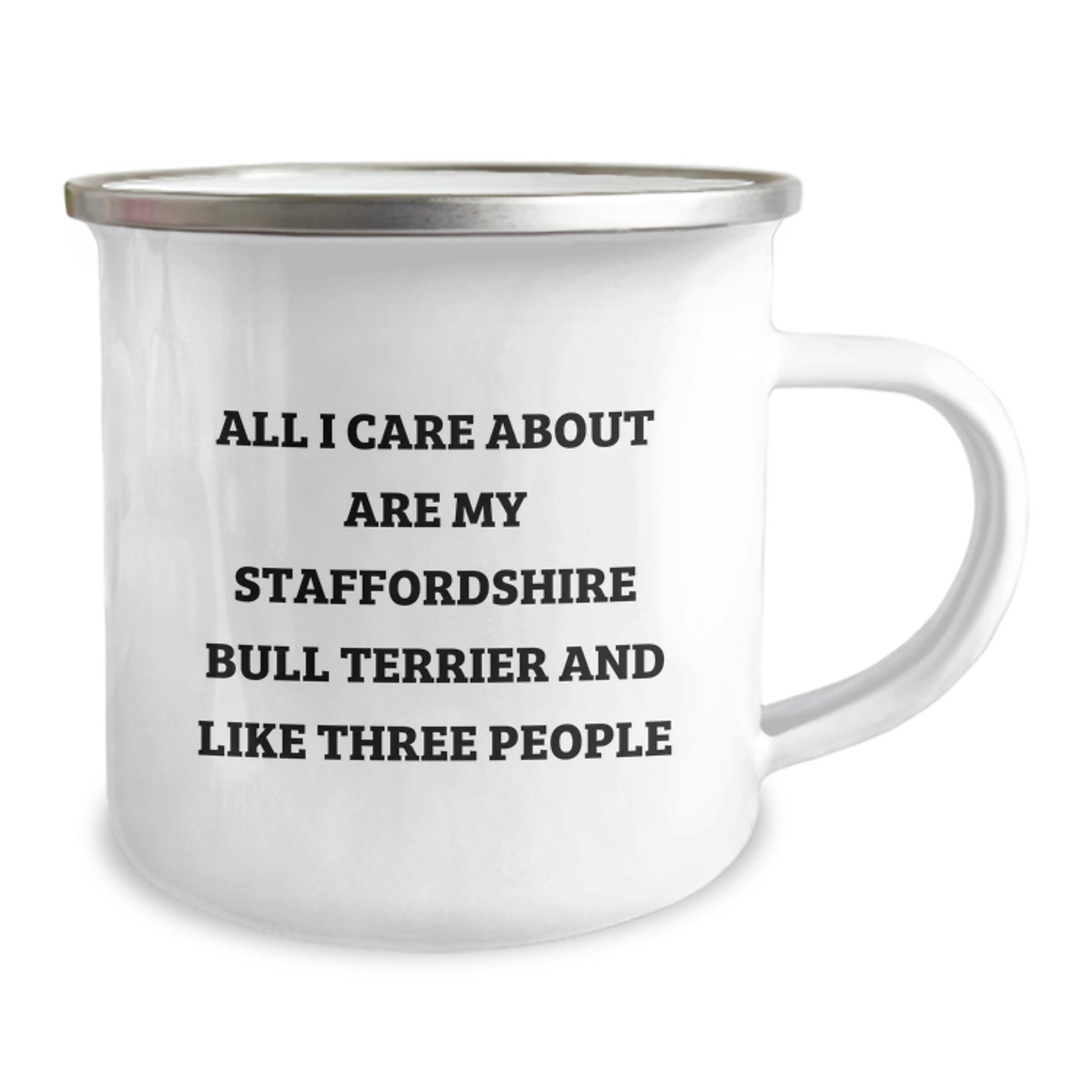 Funny Staffordshire Bull Terrier Dog Gifts from Men to Friends, Camping Mug for Birthday, 'All I Care About Are My Staffordshire Bull Terriers And Like Three People' Quote - Image 2