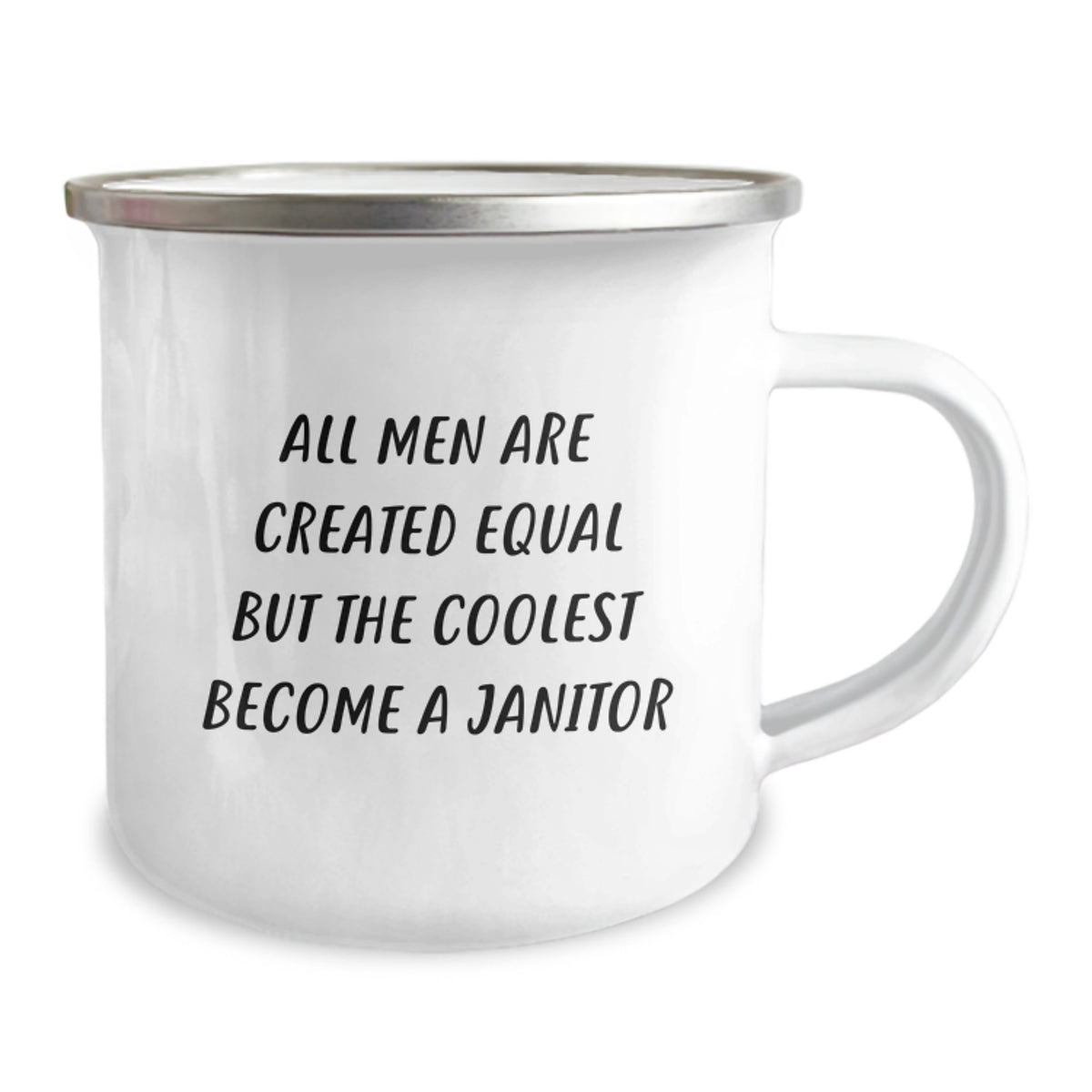 Funny Janitor Gifts for Men, Camping Mug, 'All Men Are Created Equal But The Coolest Become A Janitor' Quote, Unique Father's Day Unique Gifts from Family - Image 2