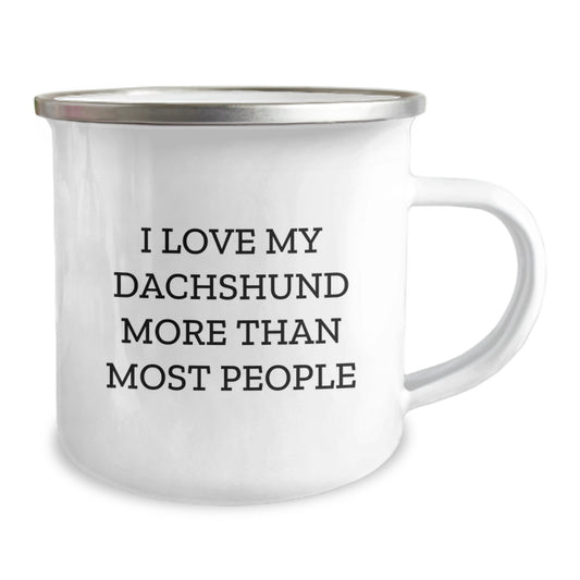 Dachshund Dog Lover's Camping Mug - Funny Valentine's Gift for Family, Friends, and Dachshund Enthusiasts - Gifts from Men, Women, and Kids - Image 2