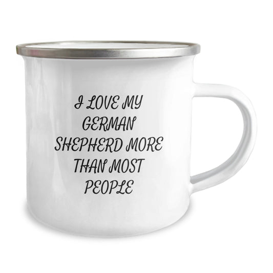 Funny German Shepherd Dog Gifts, Unique Valentine's Unique Gifts for German Shepherd Dog Lovers, Camping Mug with Enamel Finish - Image 2