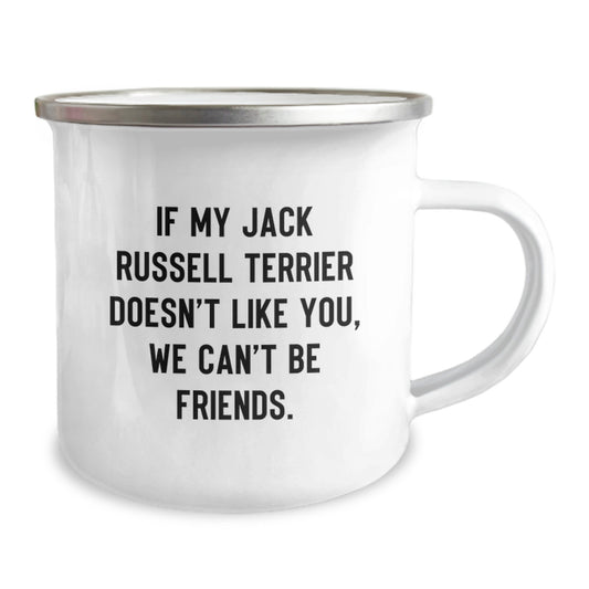 Funny Jack Russell Terrier Dog Gifts for Men Camping Mug - If My Jack Russell Terrier Doesn't Like You, We Can't Be Friends Birthday Presents from Family - Image 2