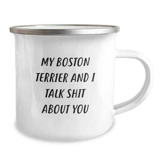 Boston Terrier Dog Lover's Camping Mug - Funny Quote Gifts from Family for Mom on Mother's Day - Unique Boston Terrier Dog Gifts for Women or Men - Image 2