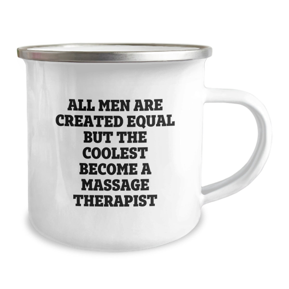 Funny Massage Therapist Gifts from Dad for Men - 'All Men Are Created Equal But The Coolest Become A Massage Therapist' Camping Mug for Father's Day - Image 2