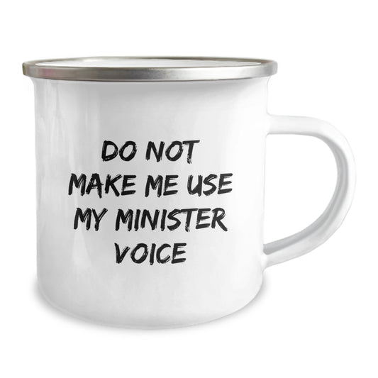 Funny Minister Gifts for Men, Unique Camping Mug with Inspirational Quote 'Do Not Make Me Use My Minister Voice', Christmas Unique Gifts from Friends to Family - Image 2