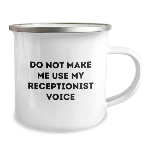 Receptionist Keepsake Camping Mug Birthday Gift for Him With Quote - Image 2