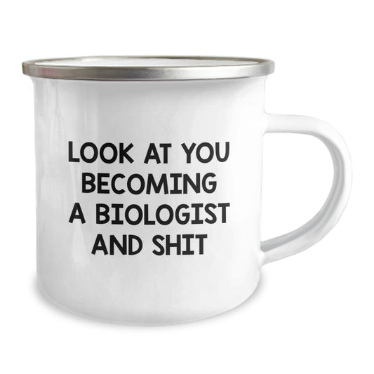 Birthday Gift Biologist Camping Mug for Her – Look At You Becoming A - Image 2