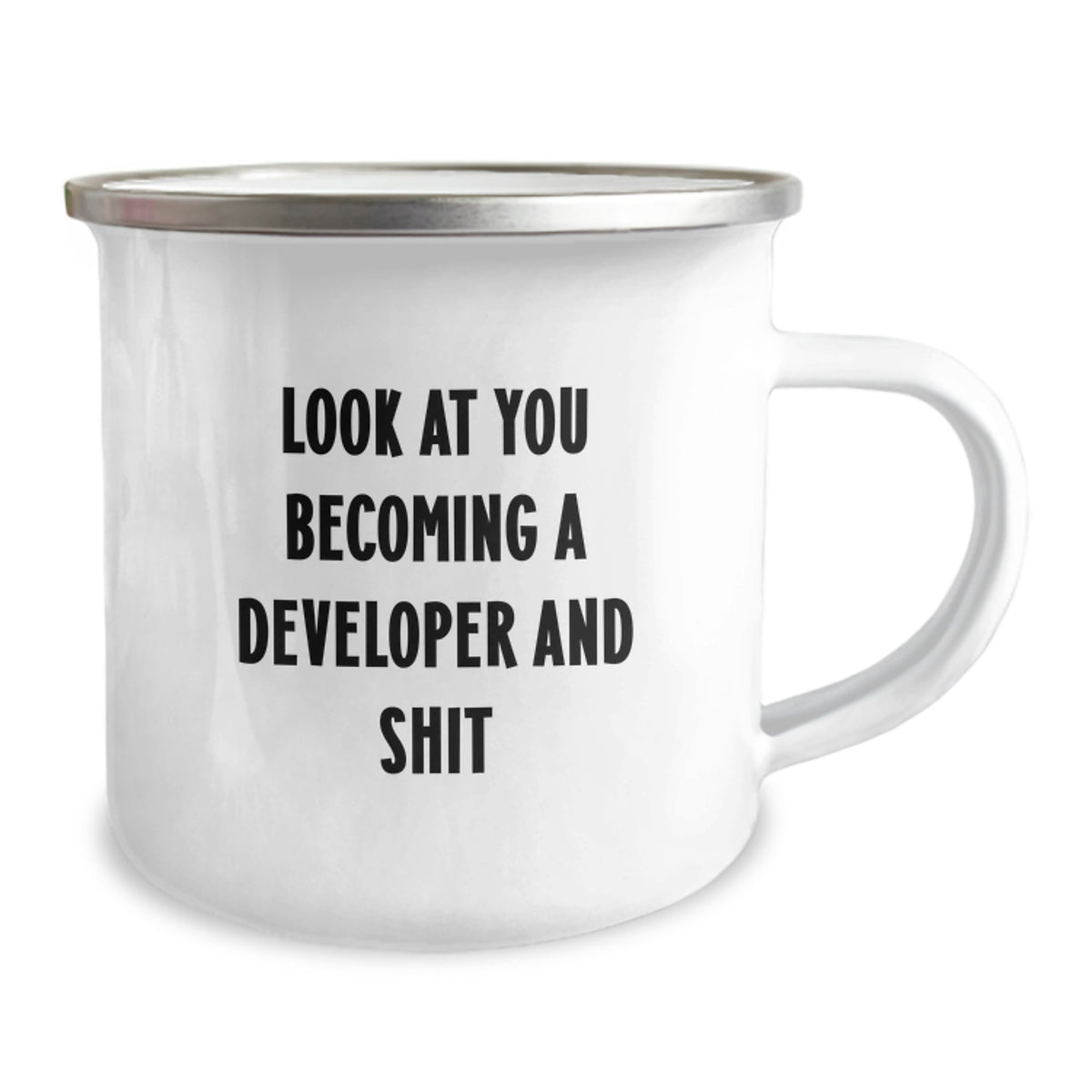 Developer Keepsake Camping Mug for Him Birthday Gift with Enamel Finish - Image 2
