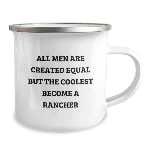 Funny Rancher Mug Gifts from Family for Graduation Unique Presents for Men who Become a Rancher, Funny Camping Mug Quote, 12 oz Stainless Steel Enamel Finish - Image 2