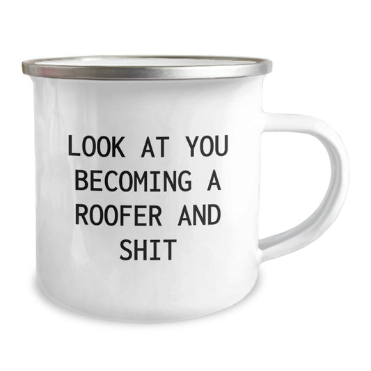 Birthday Gift Roofer Camping Mug Present for Her with Enamel Finish - Image 2