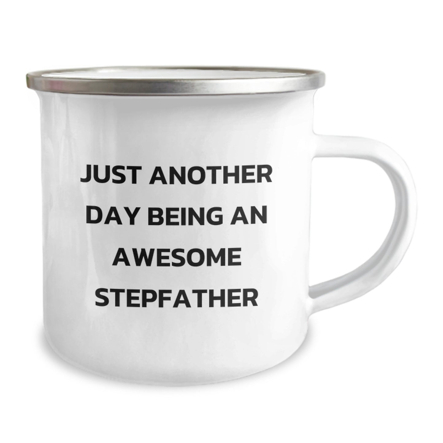 Funny Stepfather Gifts, Unique Camping Mugs for Awesome Stepdads, 'Just Another Day Being An Awesome Stepfather' Quote - Image 2
