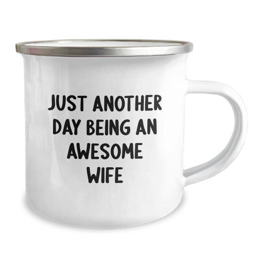 Wife Keepsake Camping Mug Birthday Gift for Her with Enamel Finish 12oz - Image 2