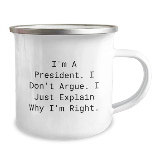 President Humorous Camping Mug Idea for Coworkers Birthday Gift - Image 2