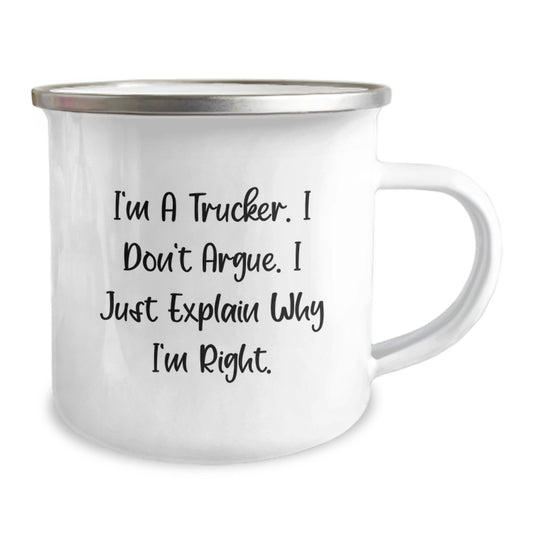Funny Trucker Gifts from Friends for Graduation Unique Gifts, Trucker Camping Mug for Men, Funny Quote - Image 2