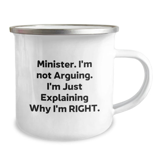 Minister Keepsake Camping Mug for Him Birthday Gift with Enamel Finish - Image 2