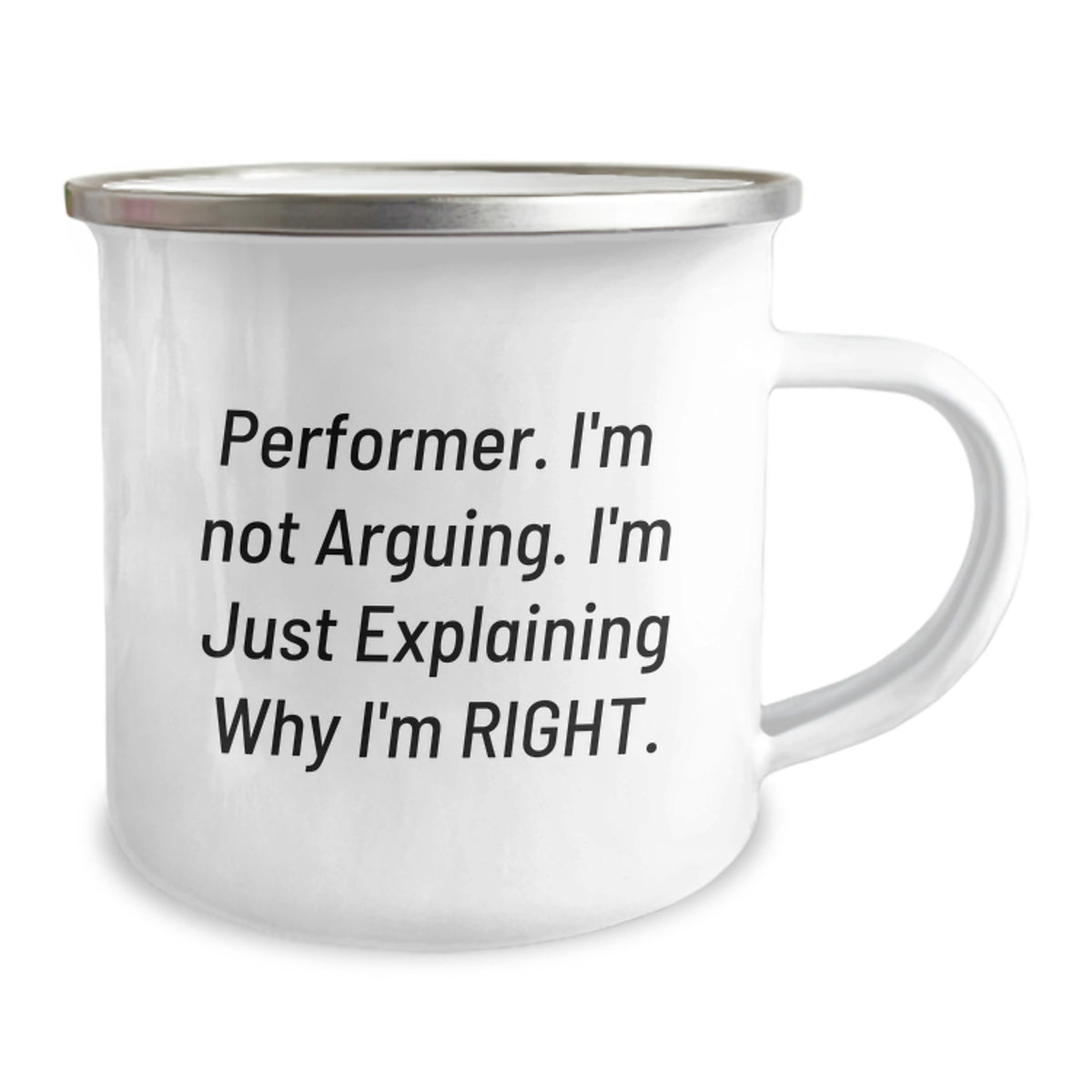 Performer Keepsake Camping Mug for Him Birthday Gift 12oz Enamel - Image 2