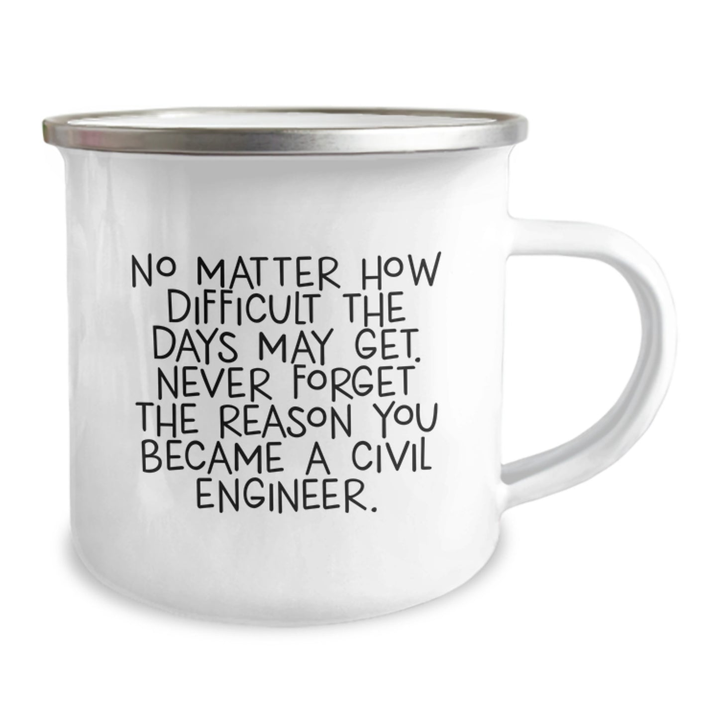 Civil Engineer Graduation Gift for Him or Her, Funny Quote 'No Matter How Difficult The Days May Get. Never Forget The Reason You Became A Civil Engineer.' - Camping Mug Gifts from Friends or Family - Image 2