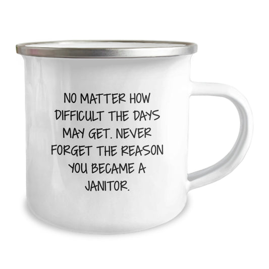 Funny Janitor Gifts from Friends for Janitor, Inspirational Camping Mug, Graduation Unique Gifts - Image 2