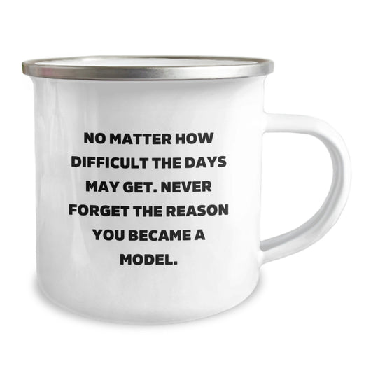 Funny Inspirational Model Gifts from Friends for Men and Women, Unique Graduation Mugs for Model Enthusiasts, 'No Matter How Difficult The Days May Get. Never Forget The Reason You Became A Model.' - Image 2