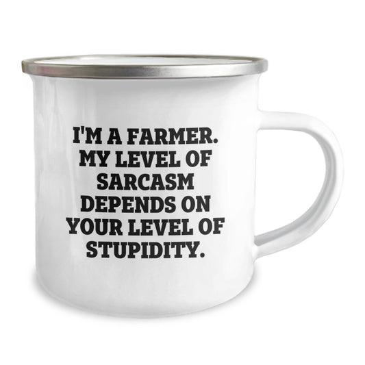Funny Farmer Gifts from Friends for Graduation Unique Ideas Men Camping Mug with Sarcasm Quote - Image 2