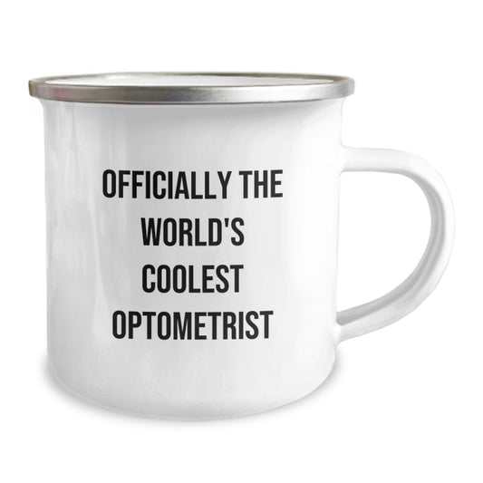 Funny Gifts from Friends for Optometrist Graduation - 'Officially The World's Coolest Optometrist' Camping Mug, Unique Optometrist Gifts - Image 2