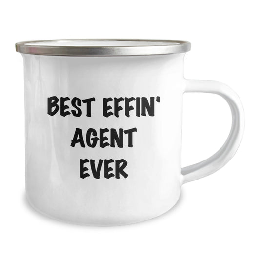 Funny Agent Gifts - Best Effin' Agent Ever Camping Mug for Birthday, Unique Gifts from Friends to Family, Agent Appreciation - Image 2