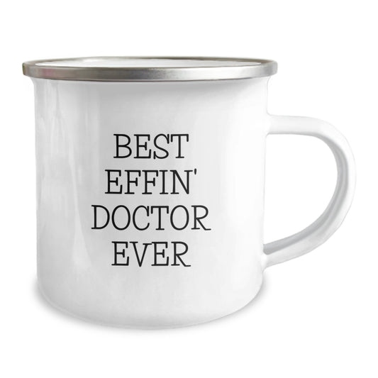 Funny Doctor Gifts for Him - Best Effin' Doctor Ever Camping Mug, 12 oz Stainless Steel with Enamel Finish, Ideal Gift for Doctor Graduation, Men, Friends, Coworkers, Family - Image 2