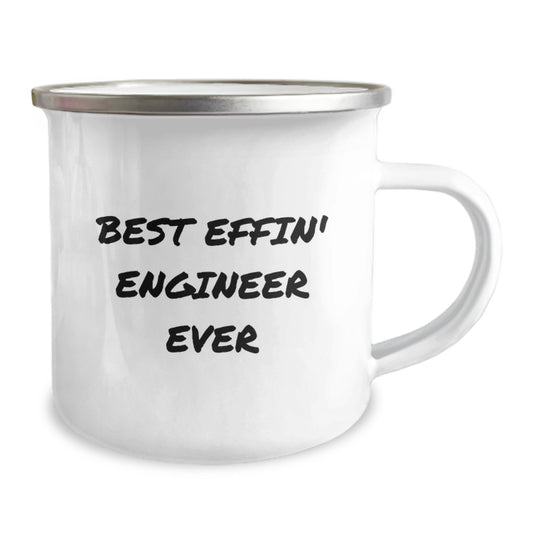 Funny Engineer Gifts for Men - Best Effin' Engineer Ever 12oz Stainless Steel Camping Mug, Birthday Unique Gifts from Family and Friends - Image 2